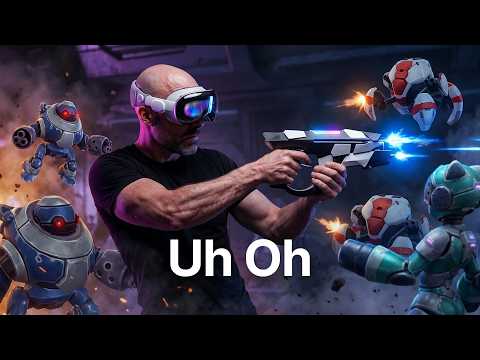 Fighting Robots in Aegis Core on Apple Vision Pro (POV Demo)