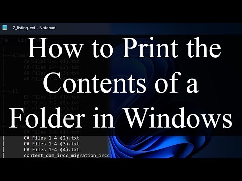How to Print the Contents of a Folder to a file in Windows