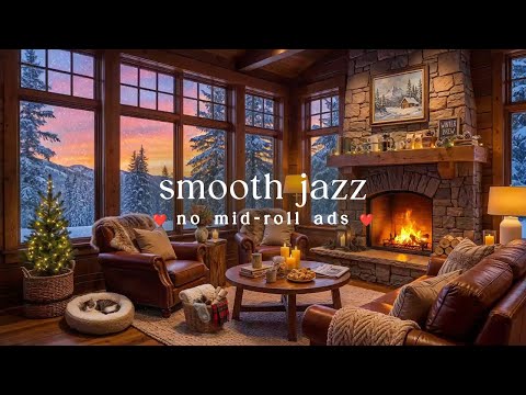 ❄️ Smooth Winter Jazz (NO MID-ROLL ADS) – Cozy Fireplace Ambience for Relaxation