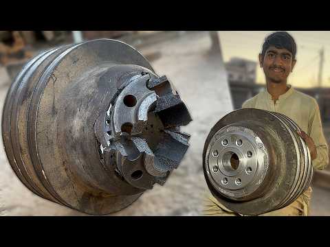 Rare Technique to Rebuild Crankshaft Pulley Broken Nut Base with Custom Iron Fabrication