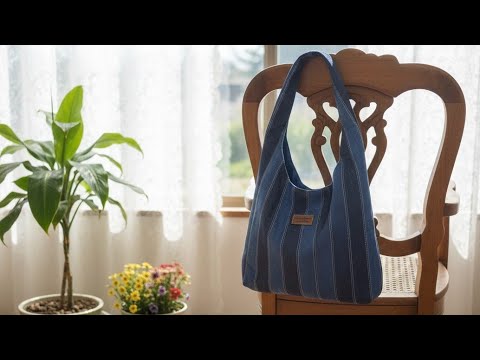easy way to sew a luxury patchwork bag from jeans:How to sew stylish patchwork totebag (diy)