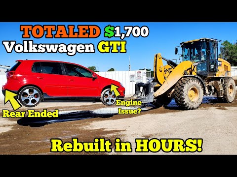 I Bought a Wrecked 6 Speed Manual VW GTI for $1,700 at Auction and Rebuilt it in a Few Hours!