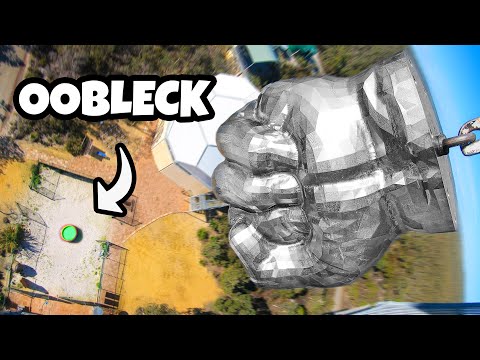 Worlds HEAVIEST Hulk Fist (660lbs) Vs. OOBLECK Pool from 45m!