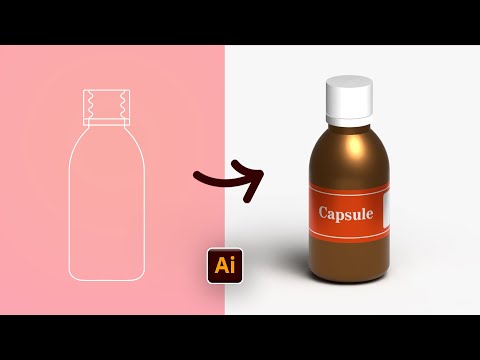3D Capsule Bottle Mockup in Adobe Illustrator – Step-by-Step Tutorial | in Hindi