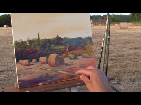 Brushstrokes at Sunset - A Tranquil French en plein air Landscape 