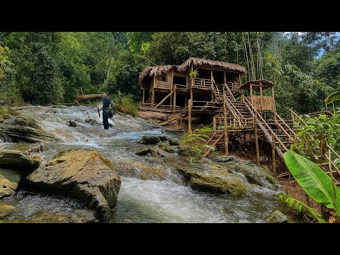 Full Video: I built a farm with bamboo houses in 1 year. Life in the wild