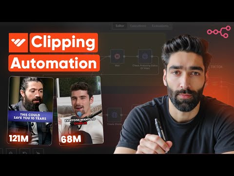 This AI System Turns 1 Long Video Into 100 Shorts (Fully Automated with n8n ⚡)