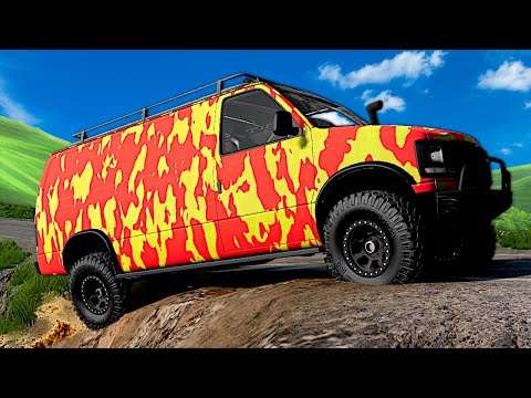 STRANGE CARS RACE ON DANGEROUS ROAD! (BeamNG)