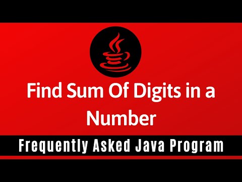 Frequently Asked Java Program 08: Count Sum Of Digits in a Number