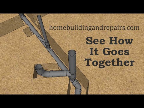 Building Foundation Plumbing Drain Pipe Layout And Assembly For Small House - Part Two