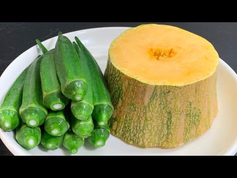 南瓜搭配秋葵是绝配，酒店大厨教我详细步骤，出锅南瓜软烂入味，秋葵脆嫩爽口#美食製作 #美食教程 #家庭菜