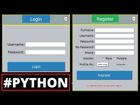 Python Project Tutorial - Make Login and Register Form Step by Step Using Tkinter And MySQL Database