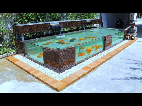 How to make a modern 4-sided glass aquarium with standard filter