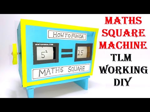 Math's Square Machine Working TLM model making using cardboard | Howtofunda | DIY
