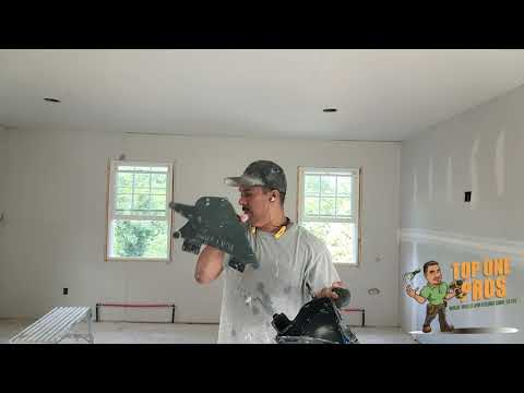 Taping drywall with banjo raw footage no edit - Delko Banjo @DelkoTools