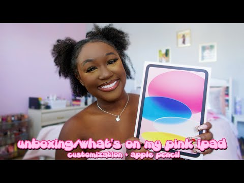 UNBOXING 10TH GEN IPAD (PINK)💖| accessories, customizing + what’s on my iPad