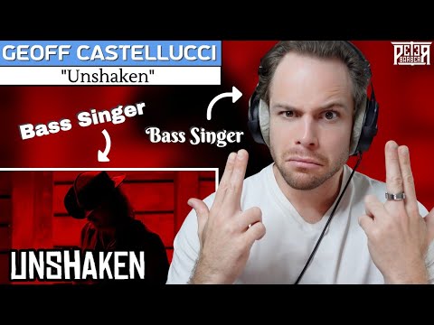 Thunderous low notes from Geoff Castellucci! Bass Singer Reaction & Vocal ANALYSIS | "Unshaken"