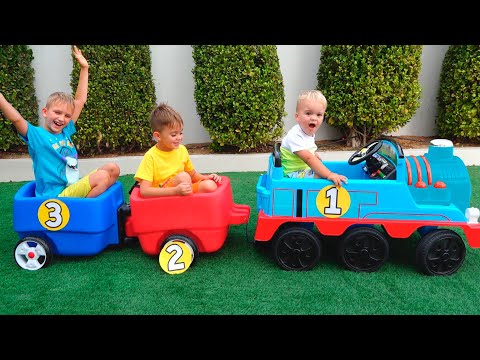 Vlad and Niki play with Toy Trains - Funny stories for kids