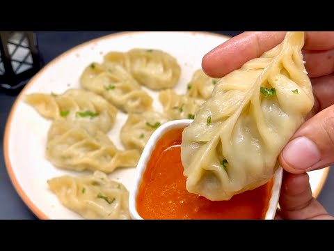 Best And Easy Chicken Momos With Spicy Red Chutney Recipe 😍😋| Delicious Momo With Chutney | 