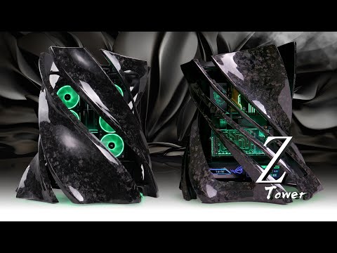 「BRO」4K Water Cooled PC Build Inwin Z-Tower Forged Carbon With 9950X .迎广Z TOWER碳纤维碎碳 #pcbuild