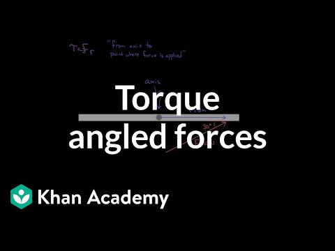 Finding torque for angled forces | Physics | Khan Academy
