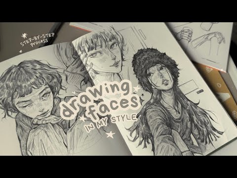 how I draw faces in my style  ๋࣭࣪⭑