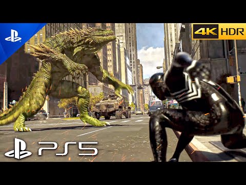 (PS5) Spider-Man 2 - Venom Vs Lizard Chase FIght | ULTRA Realistic Graphics Gameplay [4K 60FPS HDR]