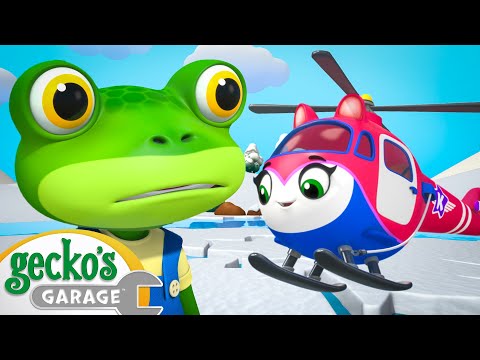 Stuck on the Ice! Gecko and Kat Save the Day ❄️ | Gecko's Garage | Learning Videos for Kids 🛻🐸🛠️