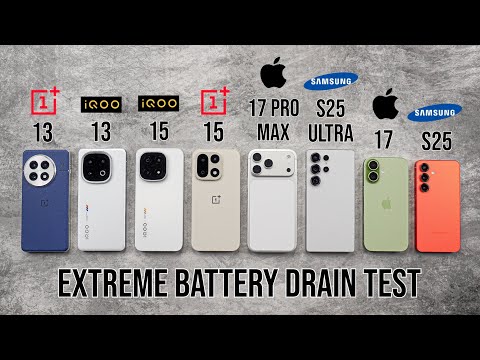 iQOO 15 vs OnePlus 15 vs iPhone 17 Pro Max vs 17 vs S25 Ultra vs S25 / iQOO 13 - Battery Drain Test
