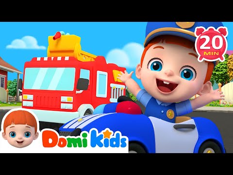 警車、消防車、救護車 + 更多｜兒歌大全｜寶貝多米｜The Wheels on the Vehicles｜早教兒歌｜經典熱門兒歌｜動物兒歌｜教育｜domikids 中文｜Nursery Rhymes