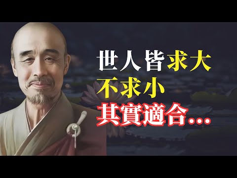 弘一法師 智慧語錄 | 佛法智慧 | 世人皆求大不求小，其實適合自己的才是最好的。