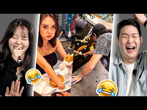 Korean Guy&Girl Extreme "Try Not To Laugh" Challenge | Y