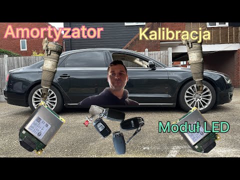 Audi A8 D4 2011 W12 6.3L wymiana amortyzatora , kalibracja zawieszenia, naprawa światła LED. Jan V8