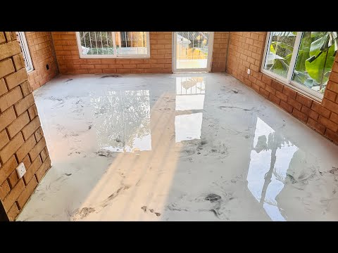 Metallic Epoxy flooring White & Brown