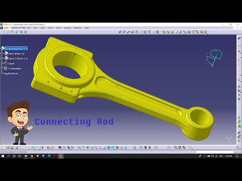 V4 Engine Connecting Rod Tutorial | CATIA V5 | Assembly| Make Material Report | Design to Reshape