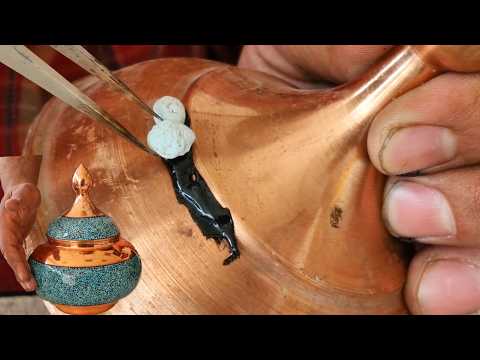 He Puts a Puzzle of Turquoise on Copper. You Won't Believe How!