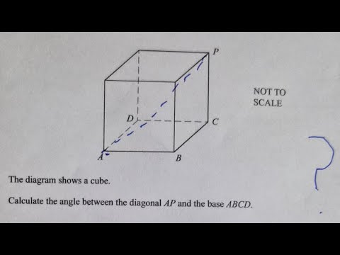 Q27 Angle between a diagonal and a plane in a cube given no side lengths