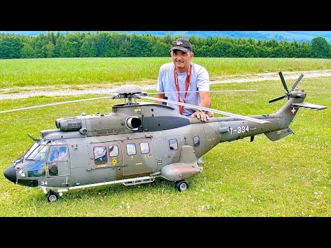 AS-332 SUPER-PUMA / HUGE RC SCALE MODEL ELECTRIC HELICOPTER / FLIGHT DEMONSTRATION