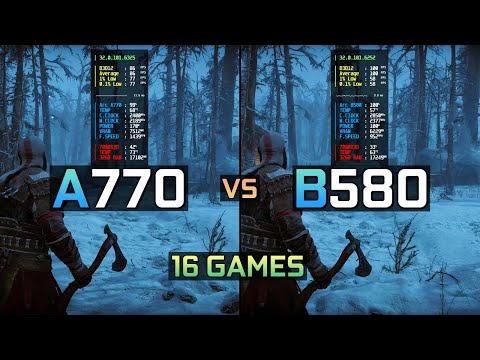 Arc A770 16GB vs Arc B580 12GB | Test in 16 Games - 1080P / 1440P