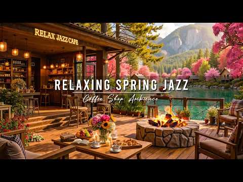 Stress Relief with Jazz Relaxing Music 🌸 Cozy Spring Porch Ambience & Smooth Jazz Instrumental Music