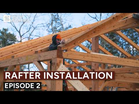 Installing 25 Draw Bored Rafters | Shelter Builds a Coastal Timber Frame Home | Ep. 2