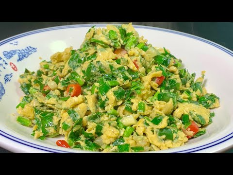 Scrambled eggs with chives, many people make a mistake at the first step. I will teach you a trick