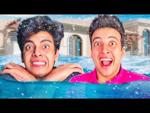 تحدي اخر شخص يخرج من الثلج يربح  50,000 $ 😱 الحسين ( انهيار بكاء) 😭💔