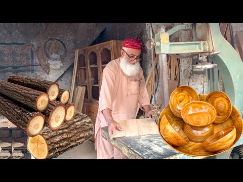 How a Woodworking Master Makes Bowls || Woodturning into Beautiful Bowls on Custom Lathe Machine
