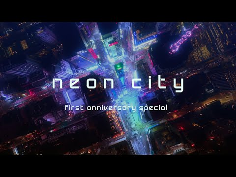 NEON CITY: Deep Cyberpunk Ambient Music | Real Drone Night Shots from Around the World | AI FREE