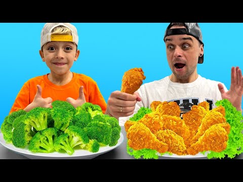 Mark and Dad Learn About Healthy Foods Fruits and Vegetables