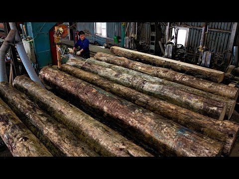 The process of making a wood slab table using the highest quality bubinga