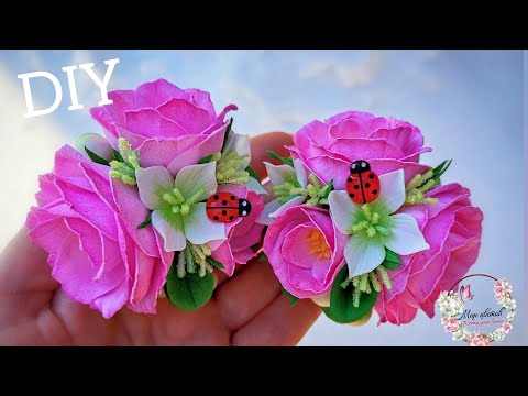 МИЛЫЕ букетики🌿🌸 Весенние резиночки 🌿🌸🌿с цветами из фоамирана.