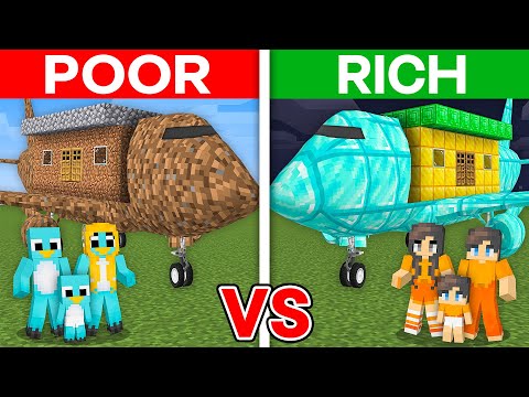 POOR vs RICH: Choose the RIGHT AIRPLANE Family House in Minecraft