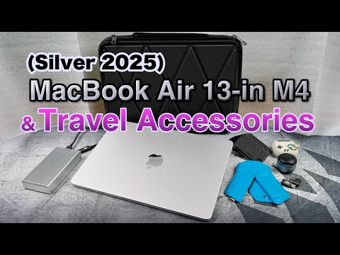 Silver MacBook Air 13-in M4 (2025) & Must-Have Travel Accessories!